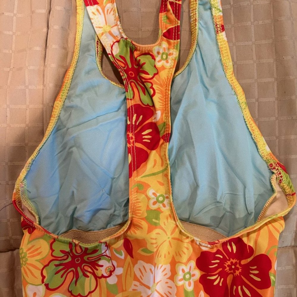 Girls ONE PIECE Floral Bathing Suit - Size 16 - NEW, NWT - Picture 3 of 4